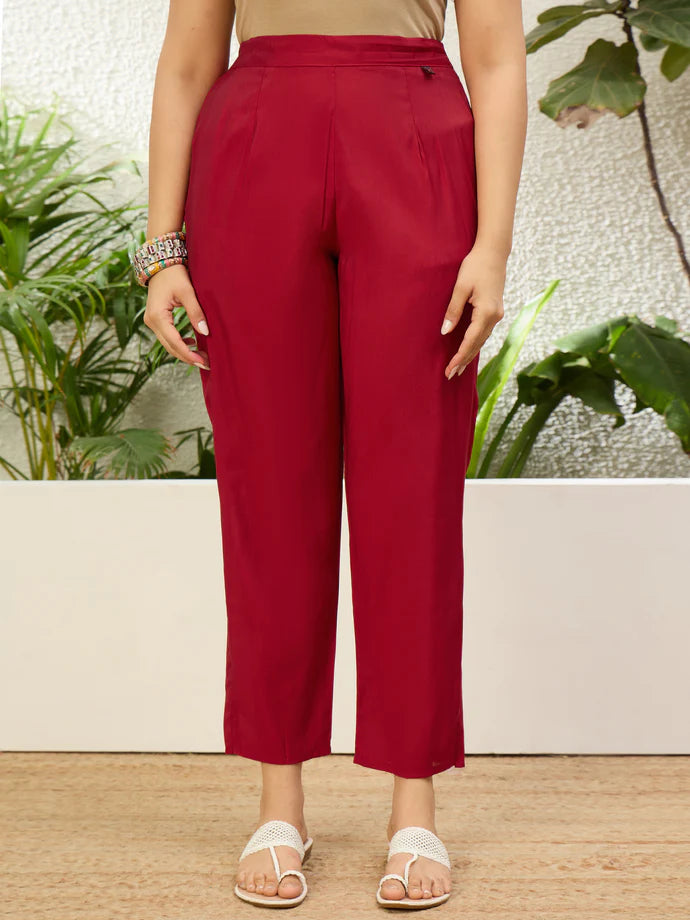 Beautiful Red Women’s Traditional Kurta Pant Set with Dupatta