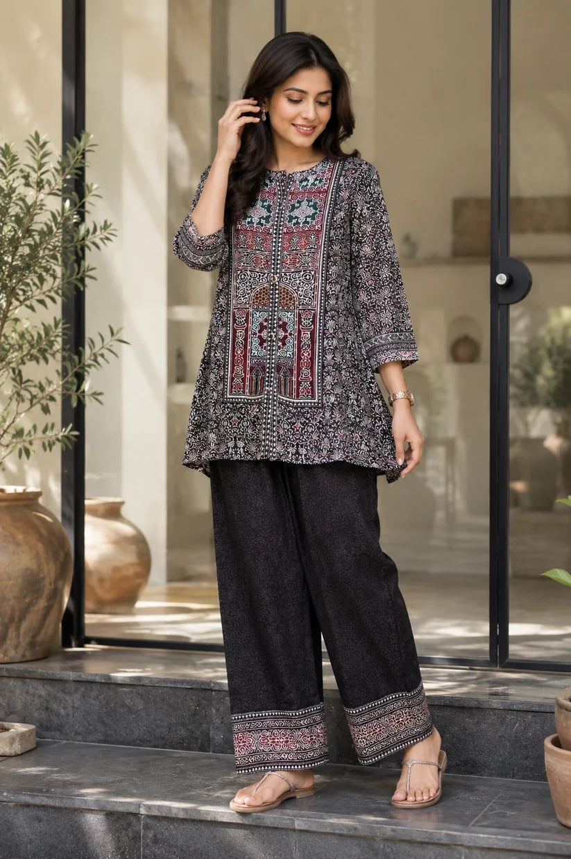 Chic Black Heritage Print Co-ord Set