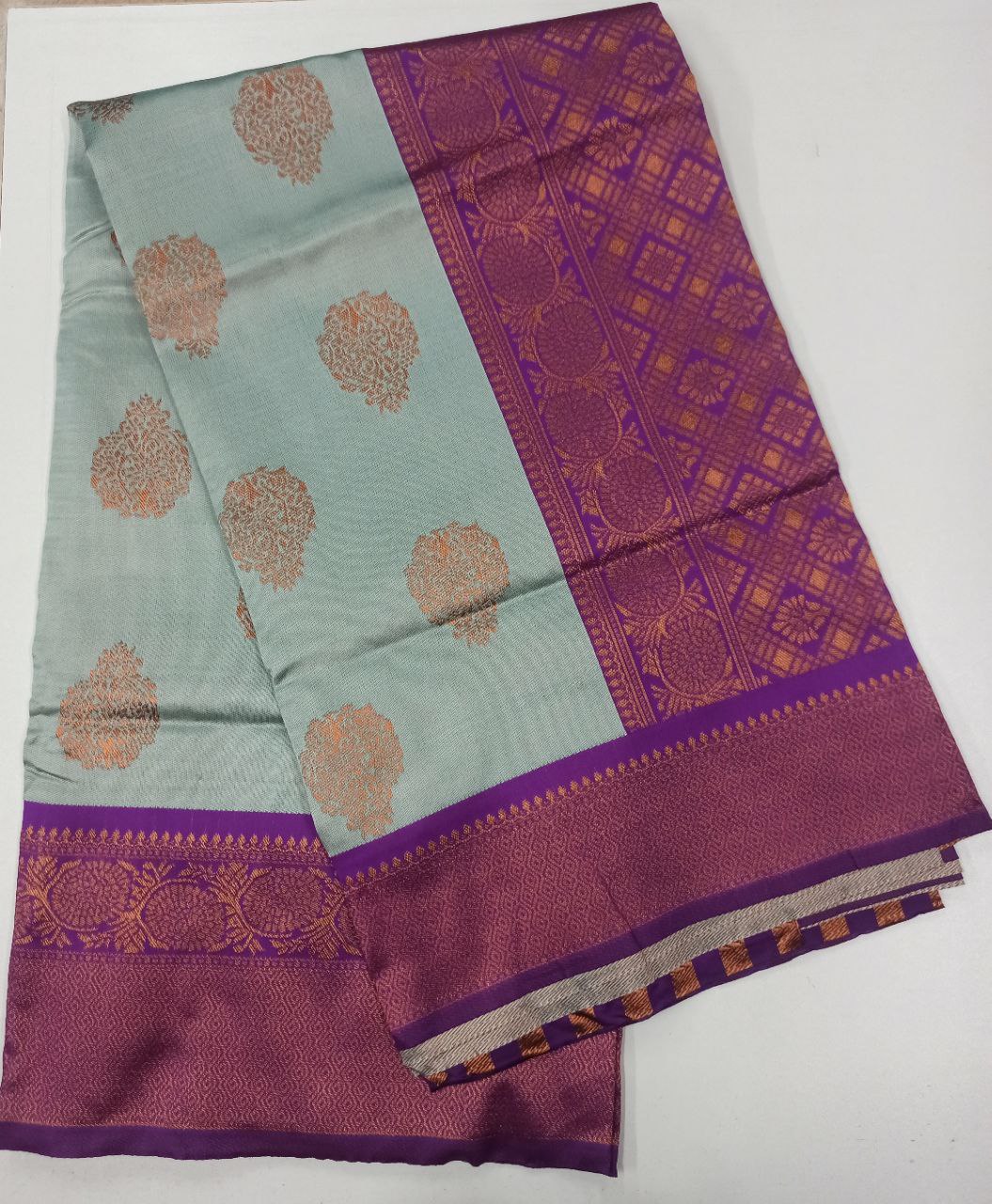 Beautiful Pastel Heritage Woven Soft Silk Saree