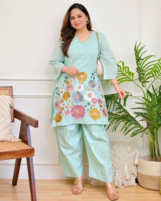 Charming Magic Mul Chanderi Floral Co-ord Set
