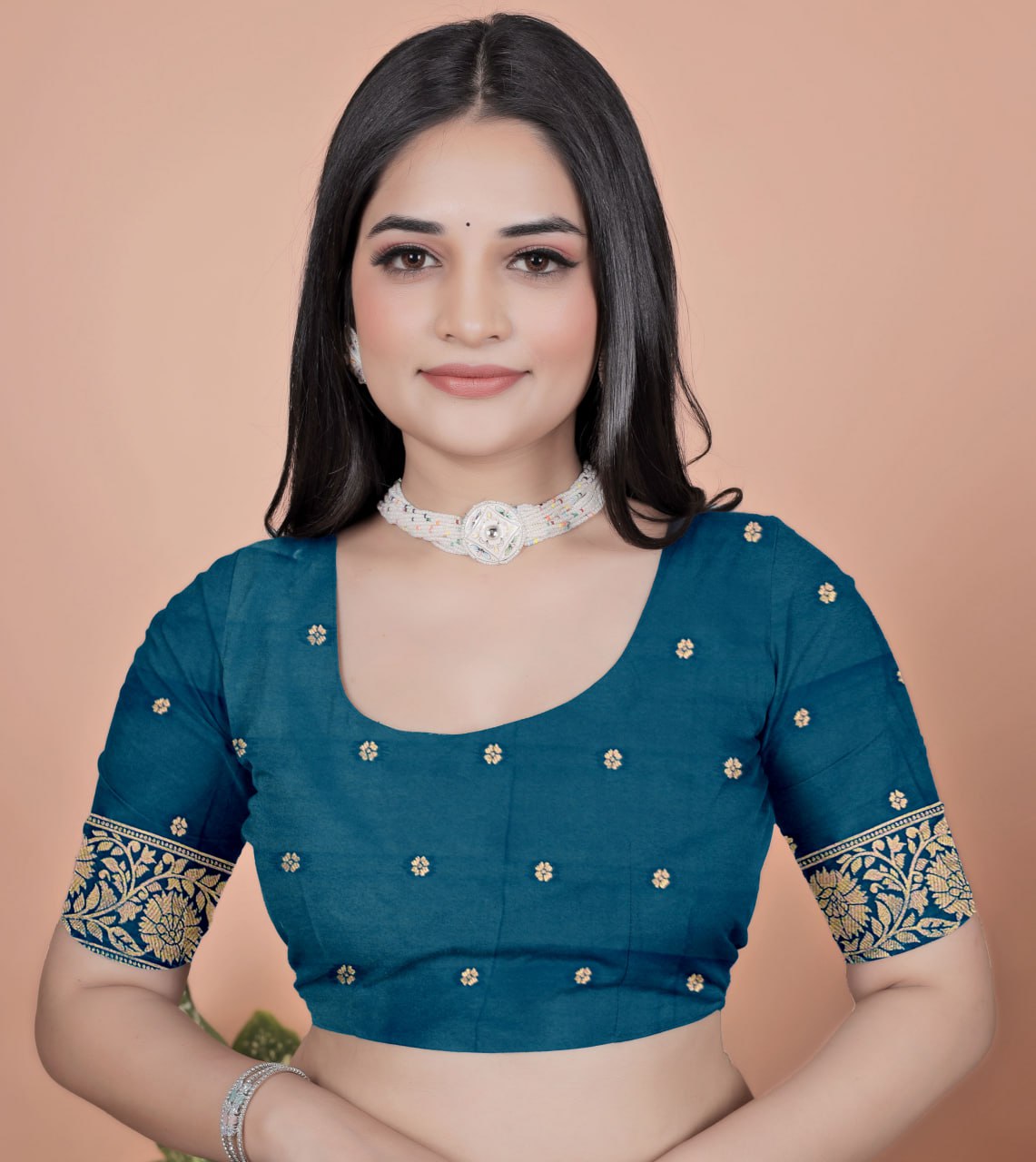 Gorgeous Teal Banarasi Silk Saree with Majestic Peacock Pallu