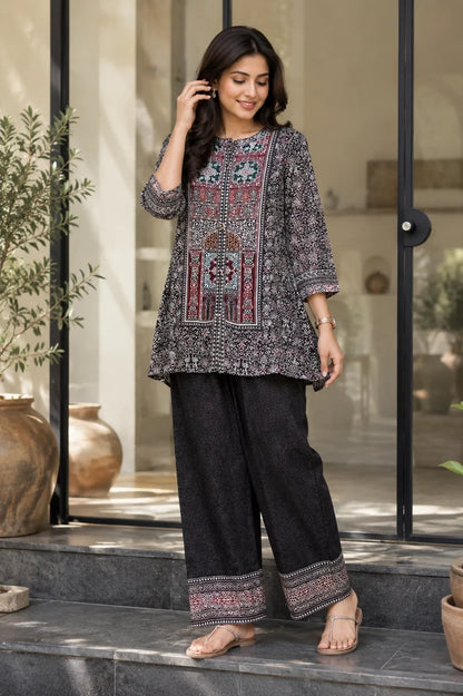 Chic Black Heritage Print Co-ord Set
