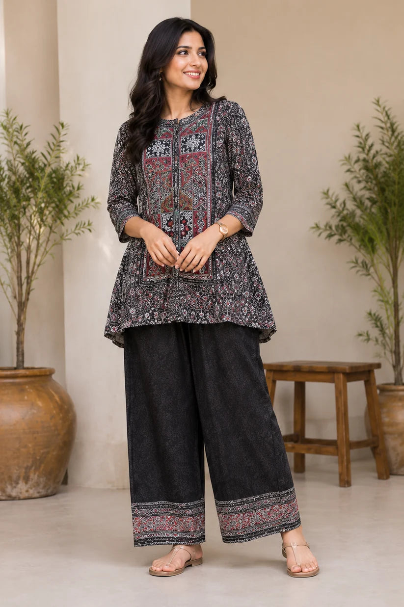 Chic Black Heritage Print Co-ord Set