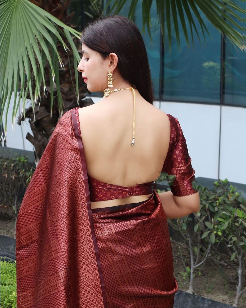 Royal Copper Zari Woven Traditional Soft Silk Saree