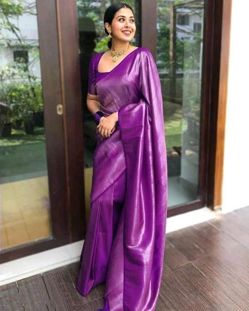 Designer Wine Purple Lichi Silk Shimmer Saree