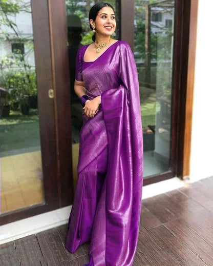 Designer Wine Purple Lichi Silk Shimmer Saree