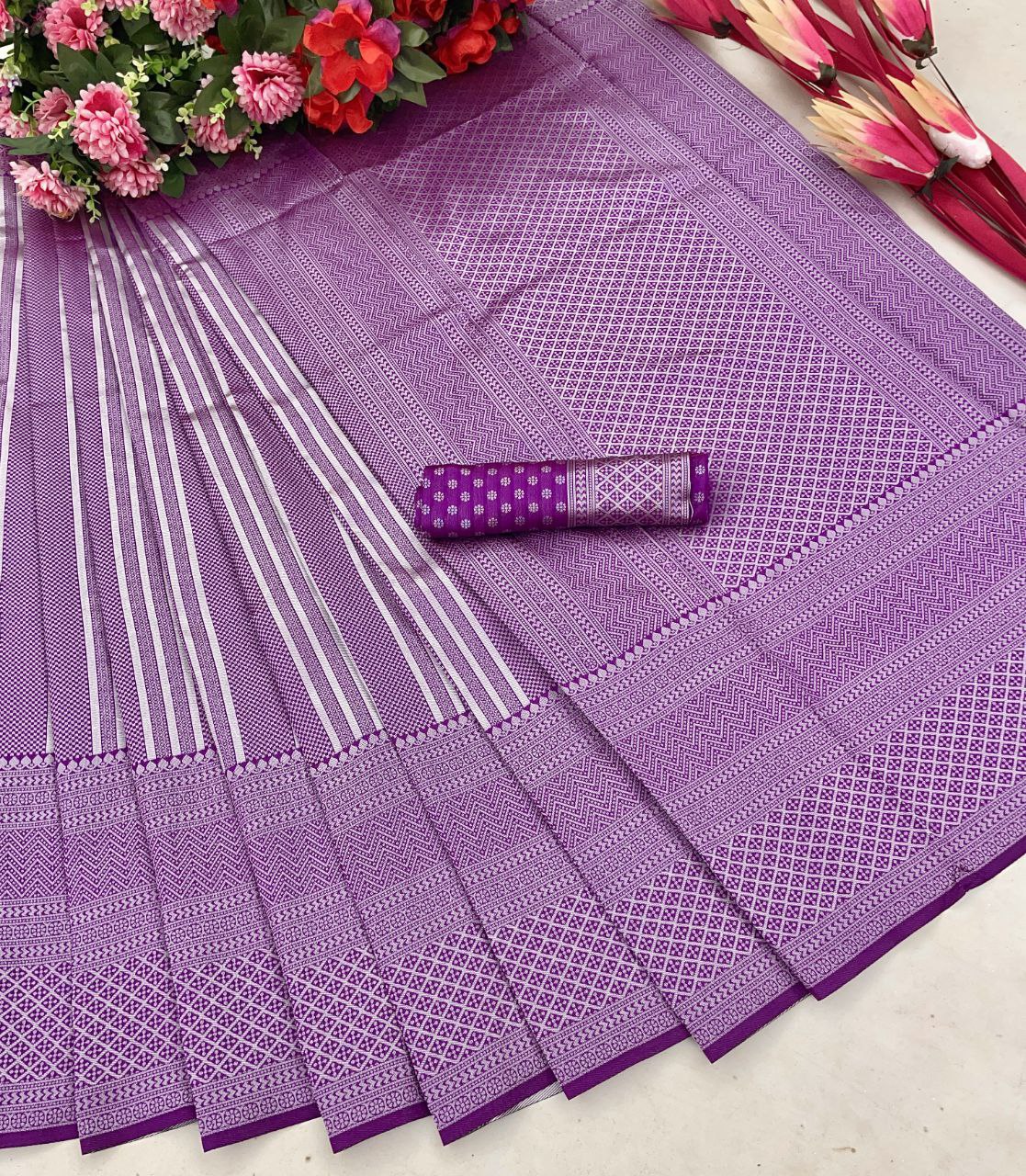 Designer Wine Purple Lichi Silk Shimmer Saree