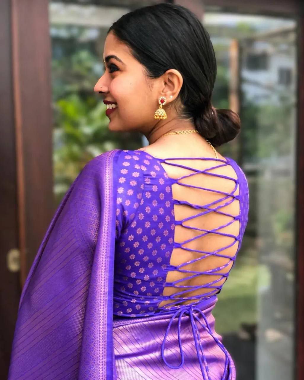 Royal Lavender Shine Traditional Soft Silk Saree