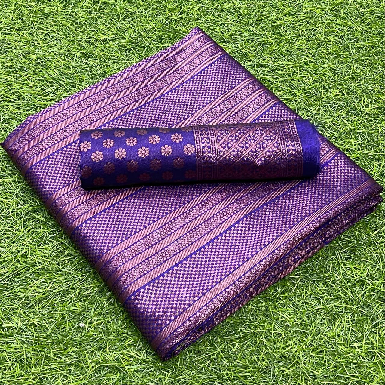 Royal Lavender Shine Traditional Soft Silk Saree
