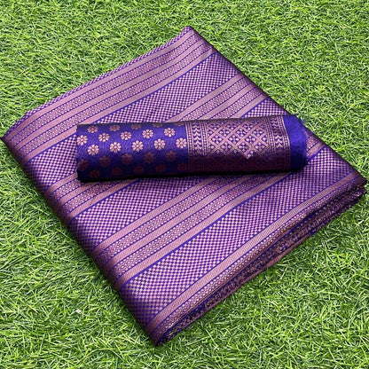 Royal Lavender Shine Traditional Soft Silk Saree