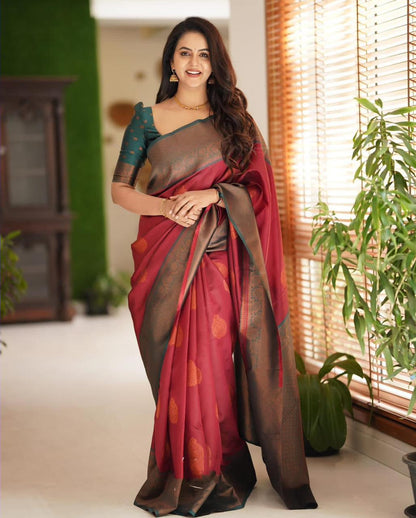 Attractive Women’s Elegant Rich Weaving Festive Wear Saree