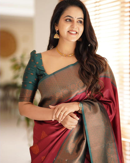 Attractive Women’s Elegant Rich Weaving Festive Wear Saree