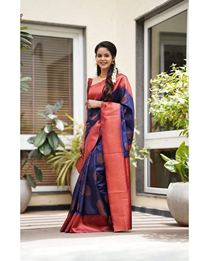 Beautiful Premium Contrast Border Traditional Soft Lichi Silk Saree
