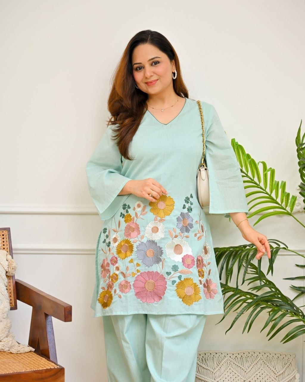 Charming Magic Mul Chanderi Floral Co-ord Set
