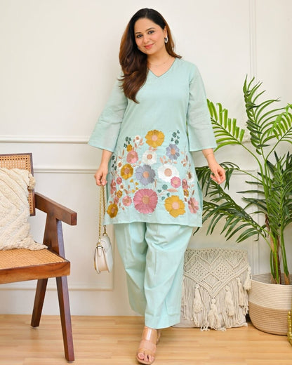 Charming Magic Mul Chanderi Floral Co-ord Set