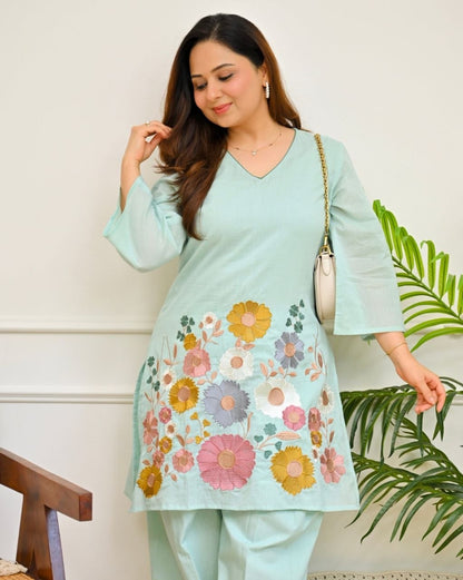 Charming Magic Mul Chanderi Floral Co-ord Set
