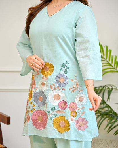 Charming Magic Mul Chanderi Floral Co-ord Set
