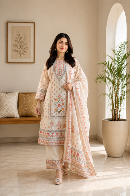 Bloom & Grace Premium Muslin Women's Suit Set