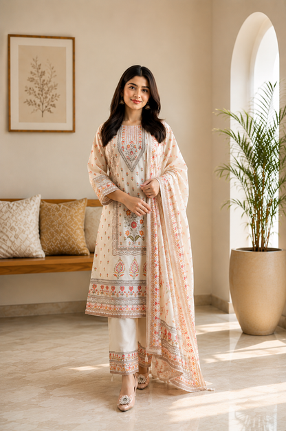 Bloom & Grace Premium Muslin Women's Suit Set