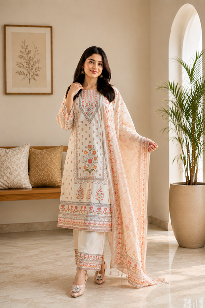 Bloom & Grace Premium Muslin Women's Suit Set