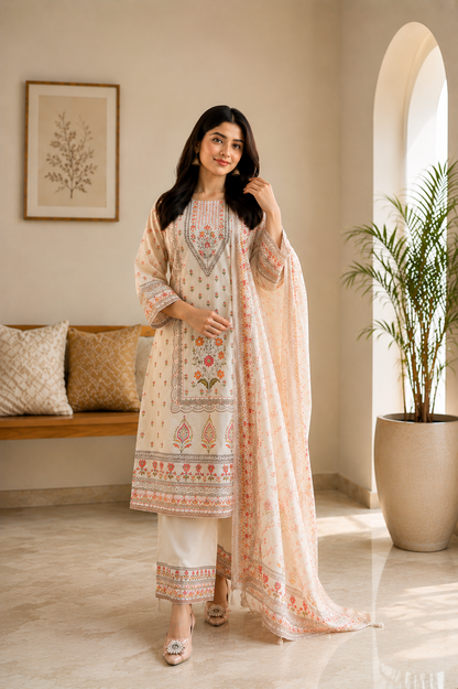 Bloom & Grace Premium Muslin Women's Suit Set