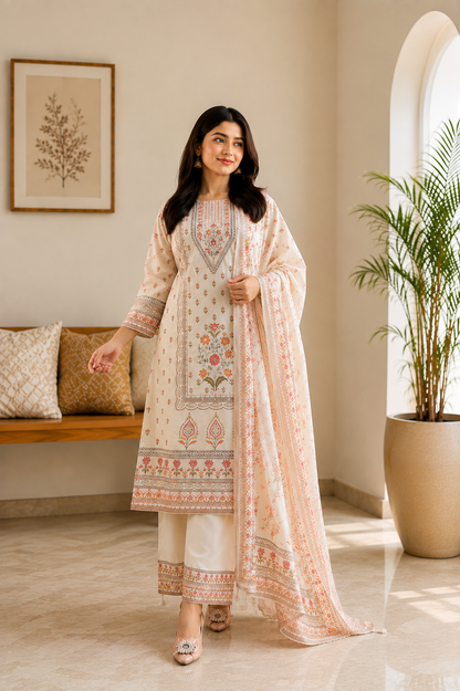 Bloom & Grace Premium Muslin Women's Suit Set