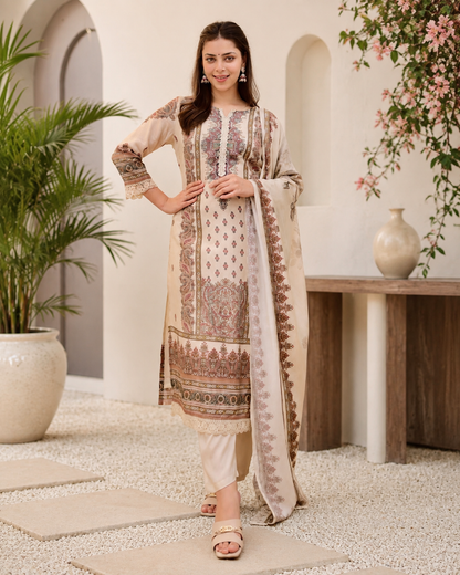 Trendy Ethnic Muslin Printed Suit Set Collection