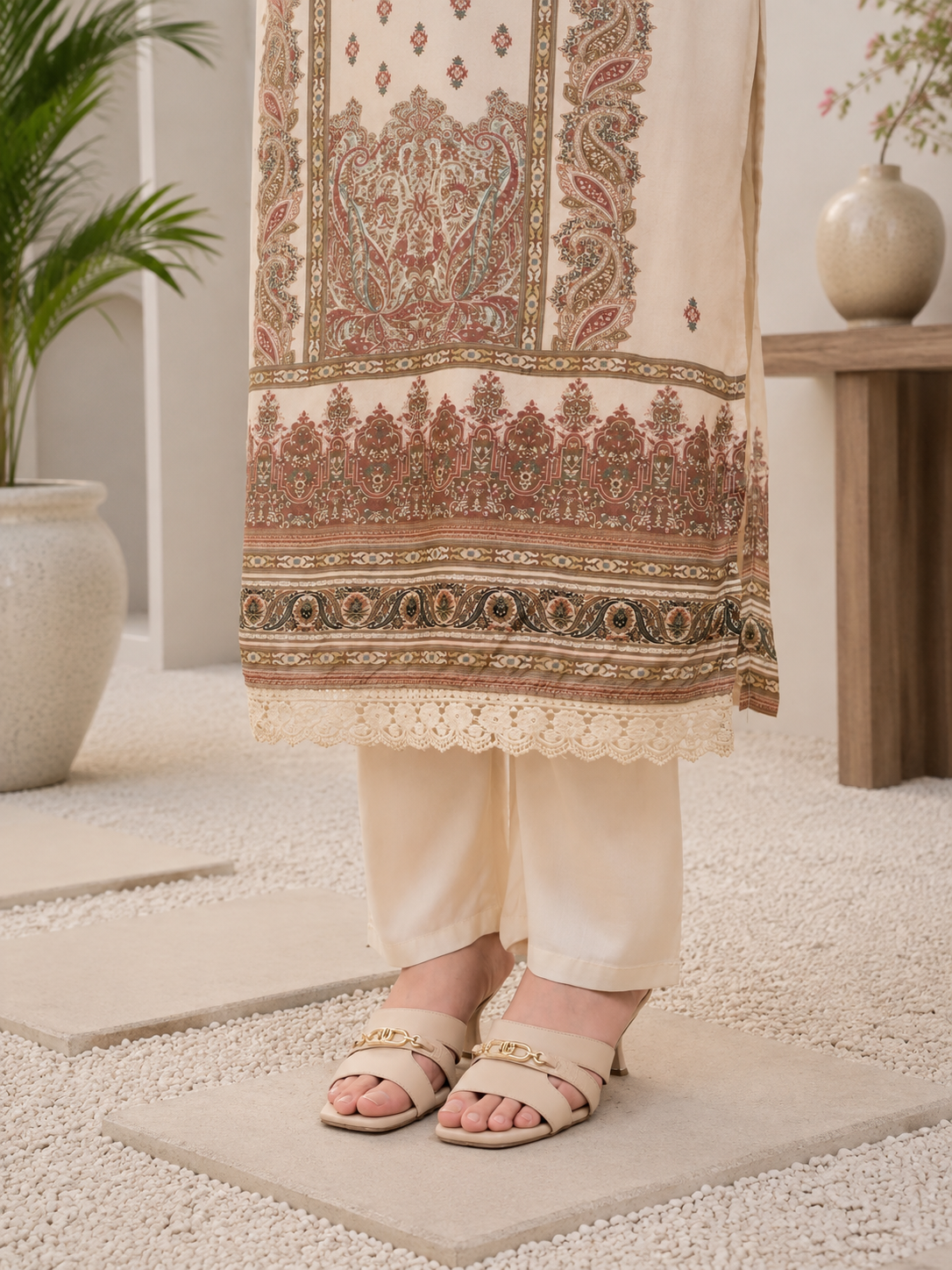 Trendy Ethnic Muslin Printed Suit Set Collection