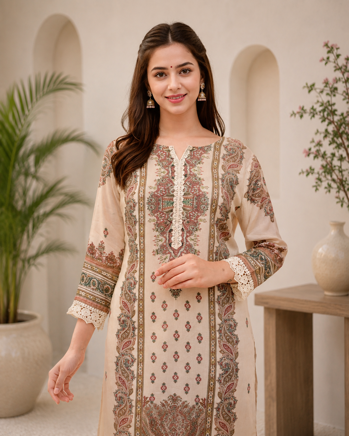 Trendy Ethnic Muslin Printed Suit Set Collection
