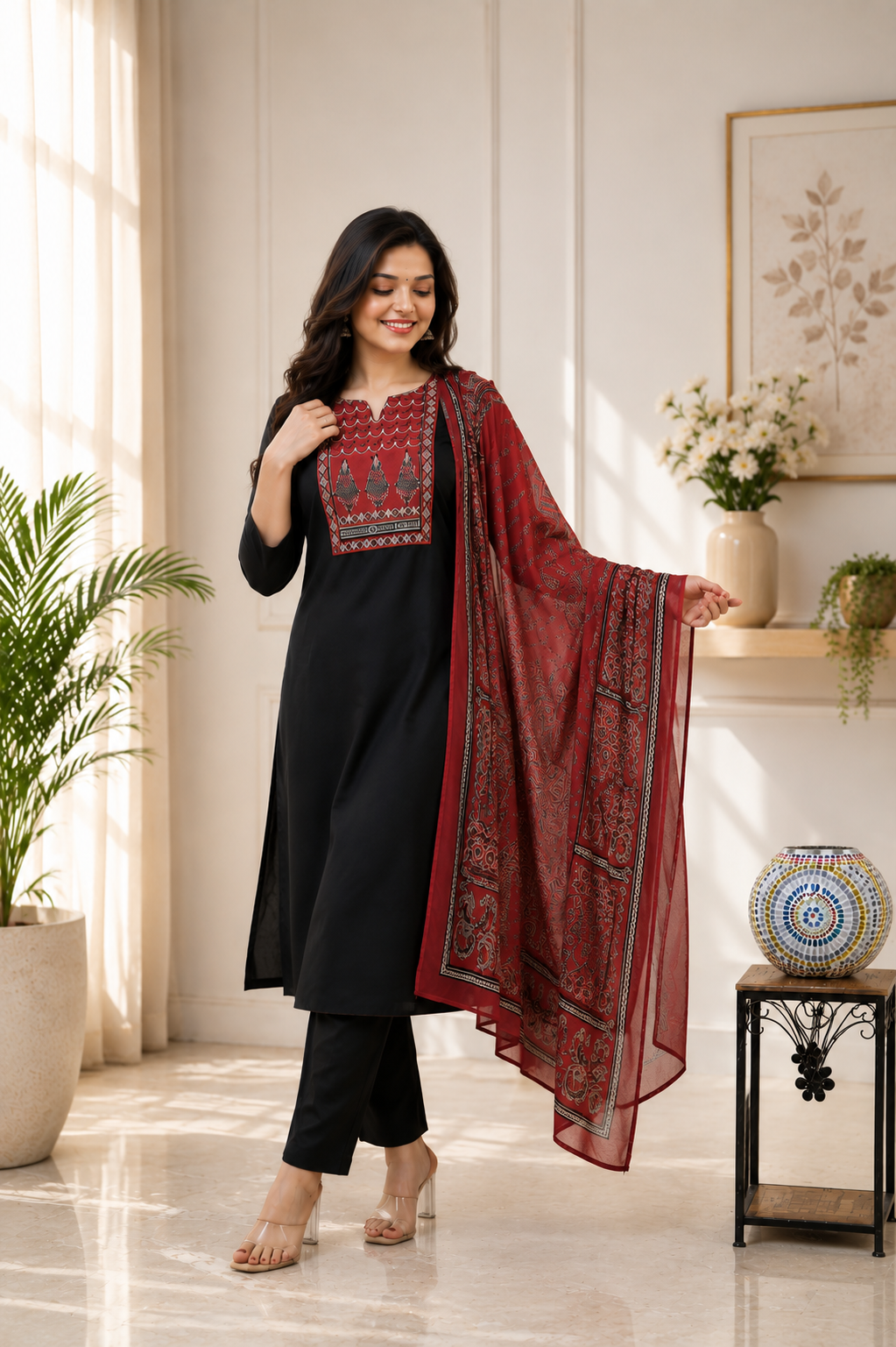 Stylish Women's Ethnic Kurta Pant Set for Festive & Casual Wear