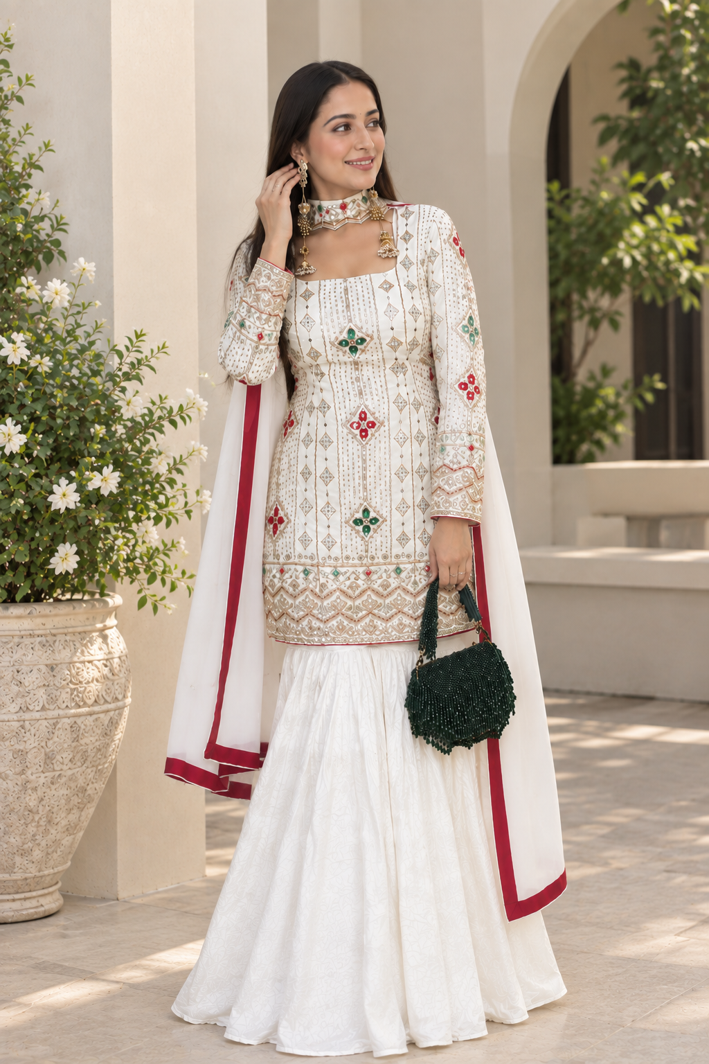 Royal Grace Embroidered Sharara Suit Set