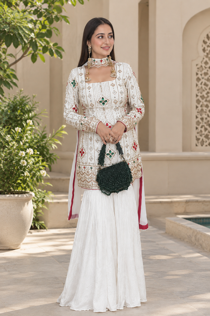 Royal Grace Embroidered Sharara Suit Set