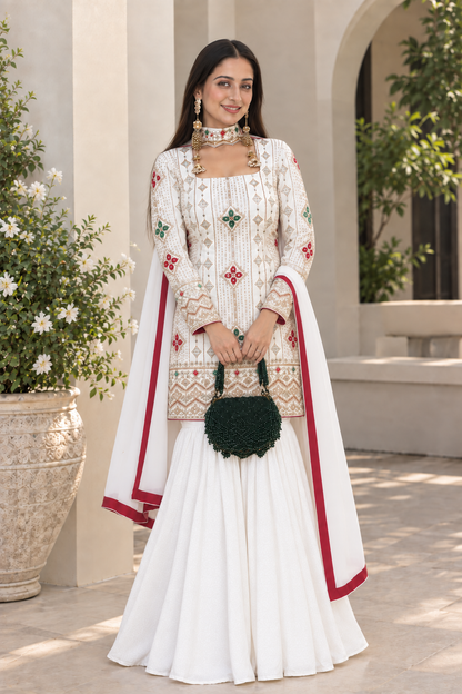Royal Grace Embroidered Sharara Suit Set