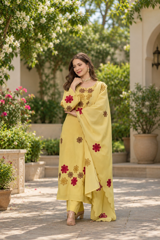 Charming Yellow Ethnic Suit Set
