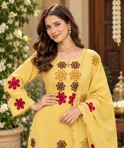 Charming Yellow Ethnic Suit Set