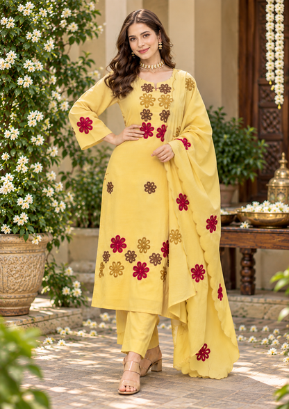 Charming Yellow Ethnic Suit Set
