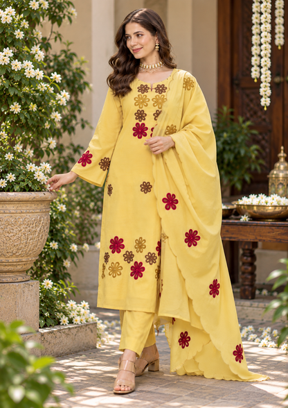 Charming Yellow Ethnic Suit Set