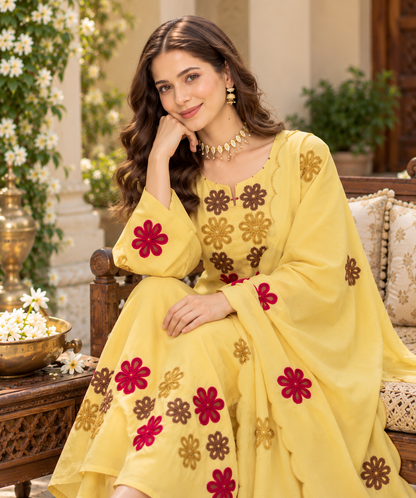 Charming Yellow Ethnic Suit Set