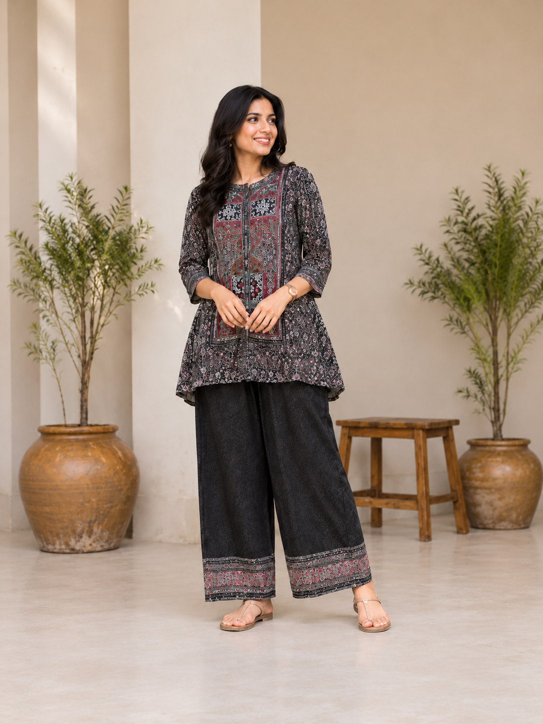 Chic Black Heritage Print Co-ord Set