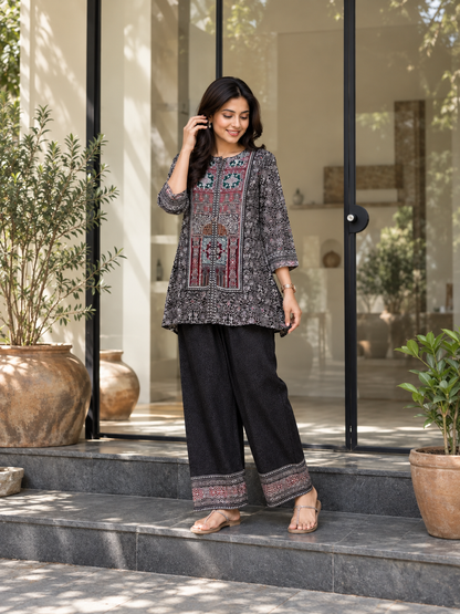 Chic Black Heritage Print Co-ord Set