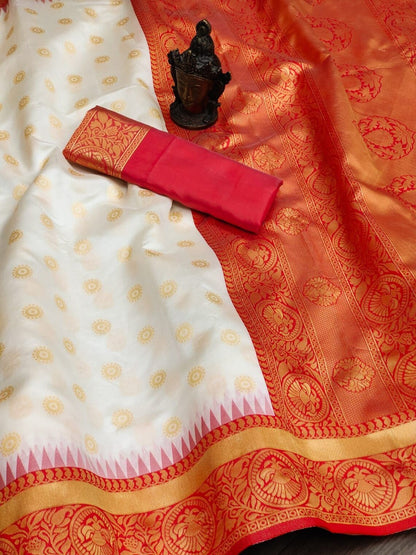 Majestic Royal Banarasi Style Zari Woven Soft Silk Saree