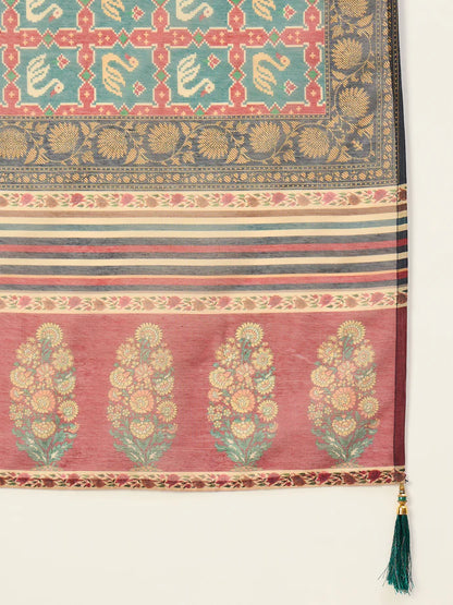 Charming Rust Jio Cotton Kurta Set with Designer Dupatta