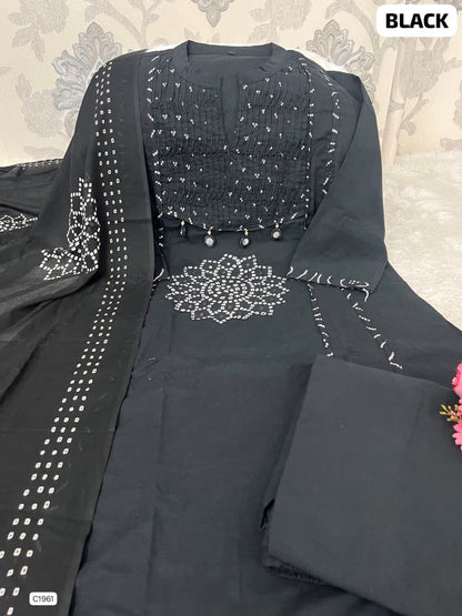 Gorgeous Midnight Blue Bandhani Print Ethnic Ensemble