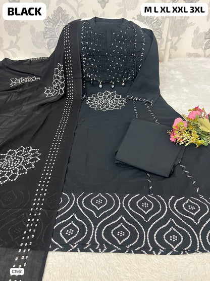Gorgeous Midnight Blue Bandhani Print Ethnic Ensemble