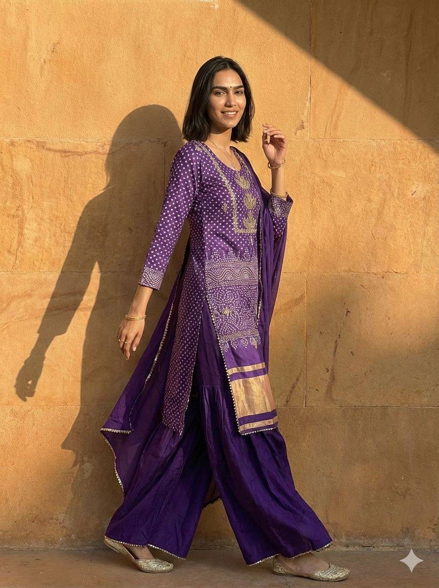 Elegant Royal Purple Ethnic Suit Set for Festive & Wedding Wear