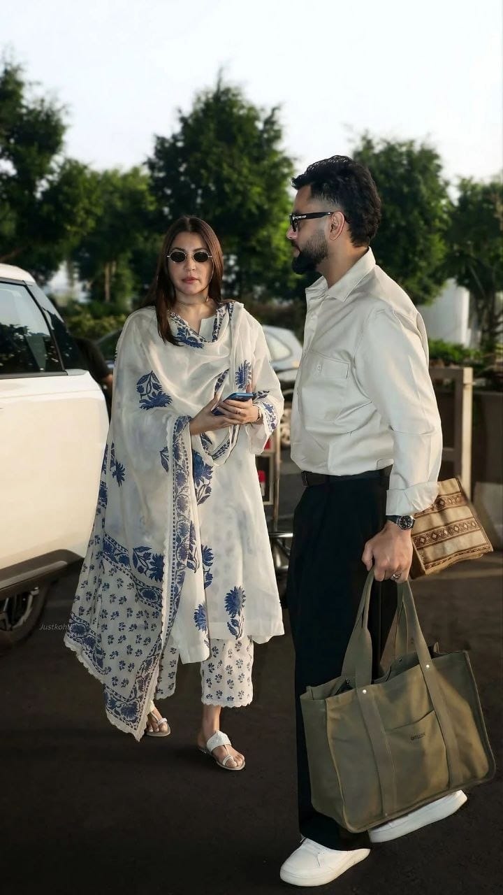 Elegant Floral Print Cotton Kurta Set with Matching Dupatta