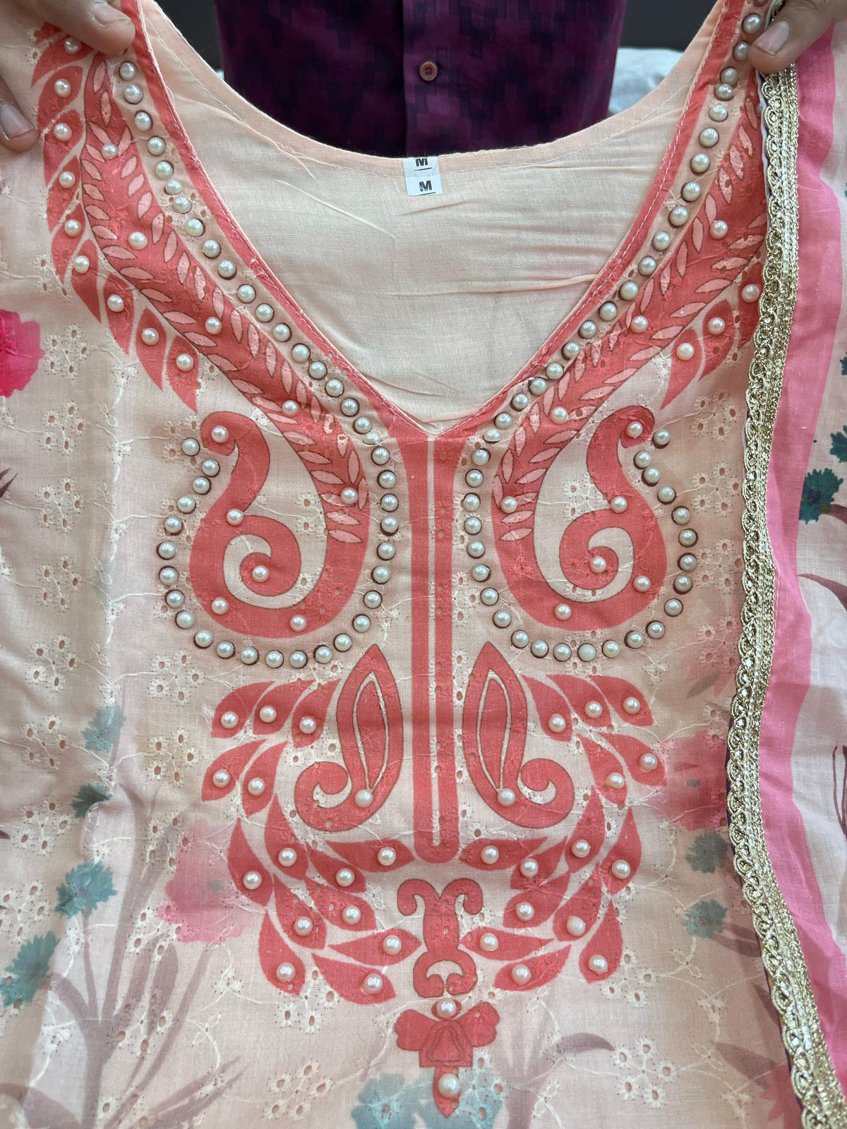 Charming Blush Pink Floral Suit Set