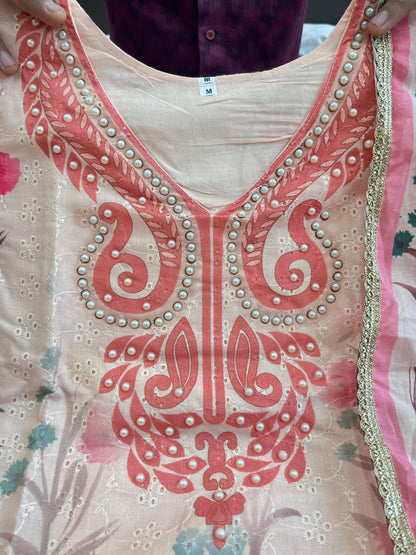 Charming Blush Pink Floral Suit Set