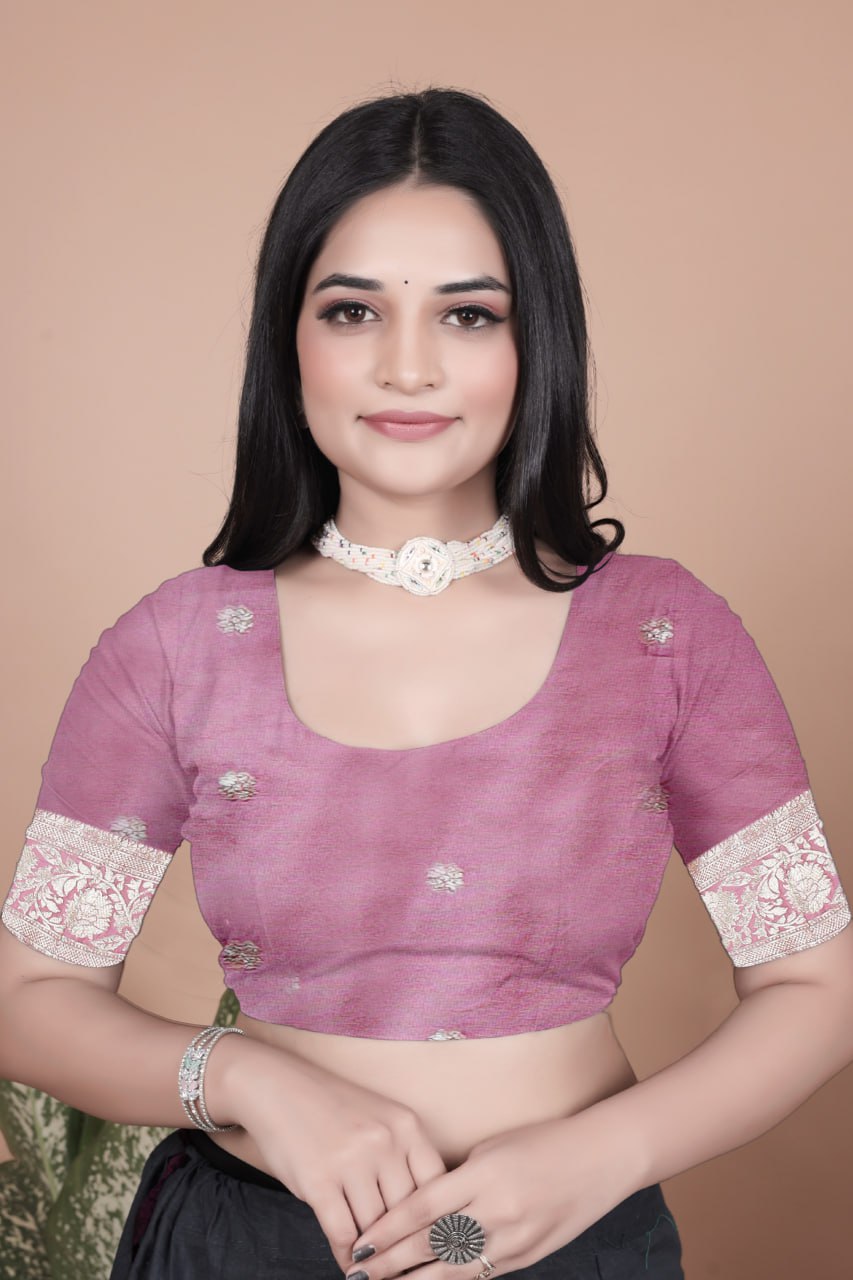 Trendy Rosewood Pink Banarasi Silk Saree with Artistic Peacock Pallu