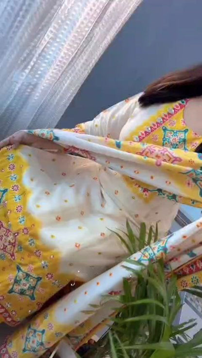 Sunshine Glow Premium Muslin Printed Straight Kurta Set with Designer Dupatta